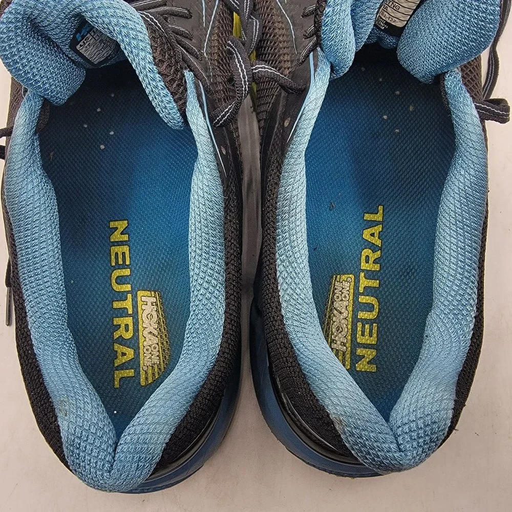 Hoka One One Mens Size 12 Napali Black Blue Yellow Running Sneakers Shoes_8